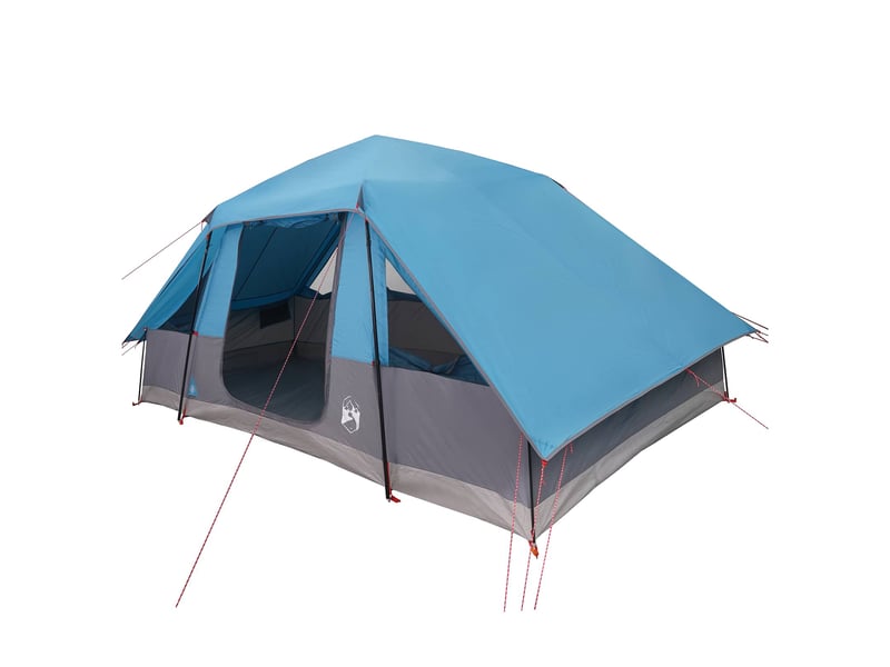 Tente de camping, tente familiale avec auvent imperméable 6 personne bleu - Conforama A