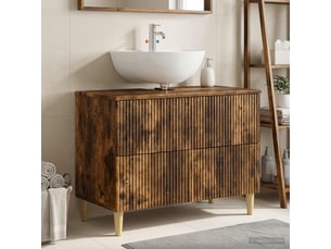 Meuble sous lavabo de salle de bain arnhem chêne fumé cf64820
