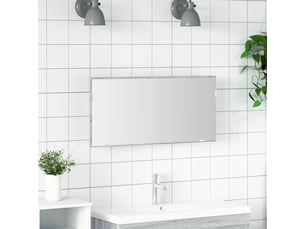Miroir rectangulaire à fixer coloris gris <strong></strong>  <strong></strong> - 80 cm x 37 cm