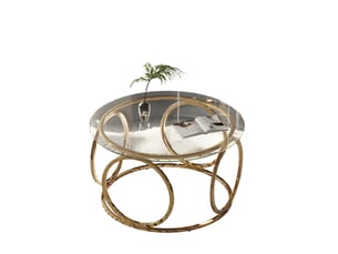 Table basse rond(e) coloris doré MAISENTIEL  - 80 cmx80 cm