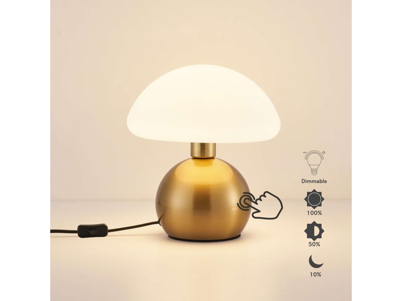  Petite lampe à poser champignon dorée tactile - leonie Leonie - Conforama D