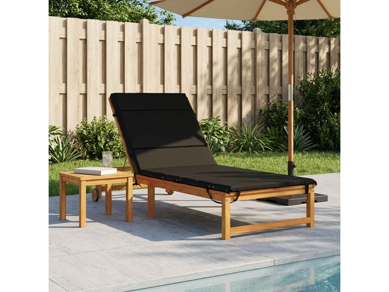 Coussin de transat, coussin pour bain de soleil gemert 100 % polyester noir 200 x 80 x 3 cm cf56178 - Conforama B