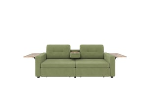 Canapé droit fixe <strong>BIQZUYA</strong> <strong></strong> 2 places Tissu vert