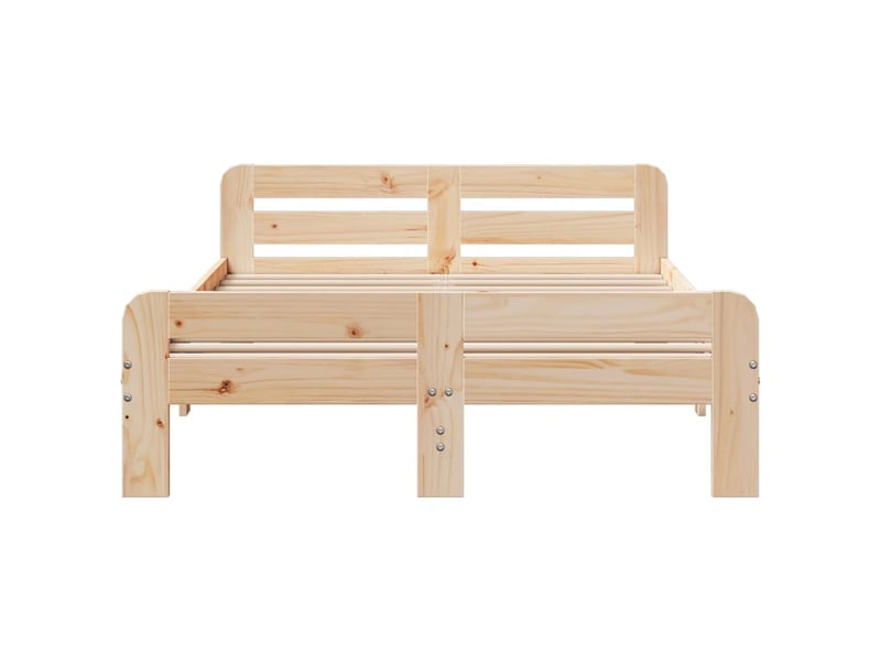 Lit double- lit adulte - cadre de lit sans matelas 120x190 cm bois de pin massif - Conforama C