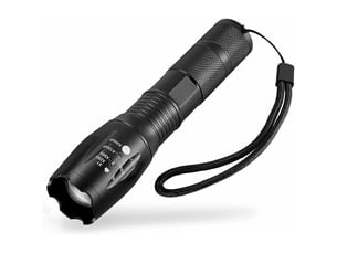 Lampe torche d puissante xml-t6 lampe torche militaire utilisab pour vélo ou randonnées et 5 modes dont flash anti-agression, zooms et