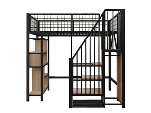 Lit mezzanine 90x200 cm <strong></strong> <strong></strong> coloris noir