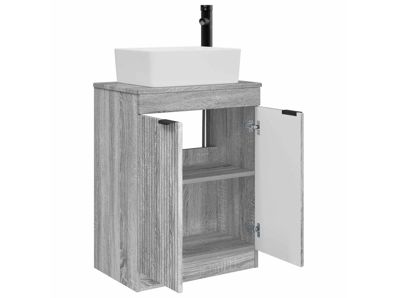  Meuble salle de bain avec évier, meuble de rangement sonoma gris 54x35x83 cm shl3003  - Conforama D