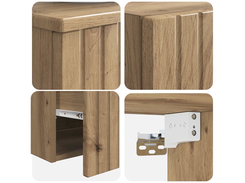 Ensemble de mobilier de salle de bain 2 pcs chêne artisanal shl8982 - Conforama E