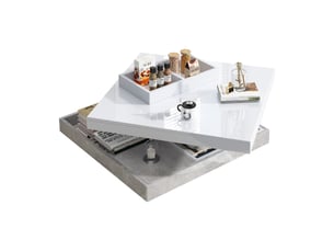 Table basse carré(e) coloris blanc <strong>KORFEE</strong> <strong></strong> - 70 cmx70 cm