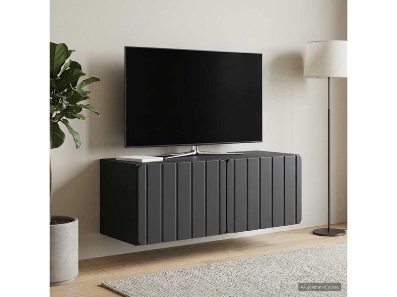  Meuble tv - banc tv - meuble de rangement mural 78,5 x 31 x 30 cm noir bois d'ingénierie  - Conforama D