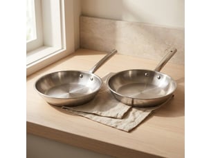 Lot de 2 poêles à frire inox 2428 cm et 2 couvercles en verre fackelmann rhona