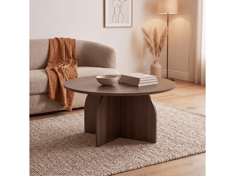  Table basse avec plateau rond d80 cm - clover  - Conforama D