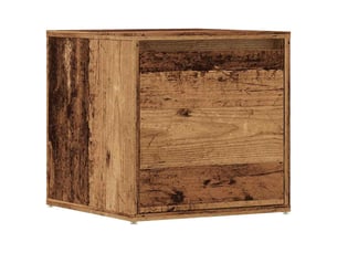 Boîte de rangement bureau vieux bois 40,5x40x40 cm bois d'ingénierie