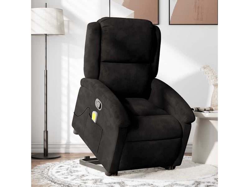 Fauteuil de massage inclinable, fauteuil relax noir velours shl56697 - Conforama B
