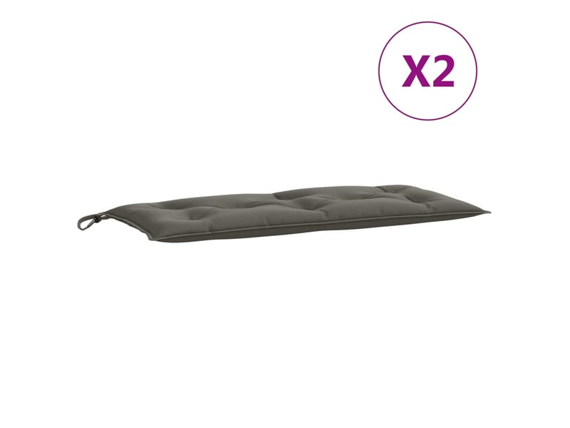  Lot de 2 coussins de banc de jardin, coussins d'assise gris foncé mélangé tissu cf58661  - Conforama D