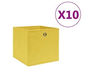 Boîtes de rangement 10 pcs tissu intissé 28x28x28 cm jaune