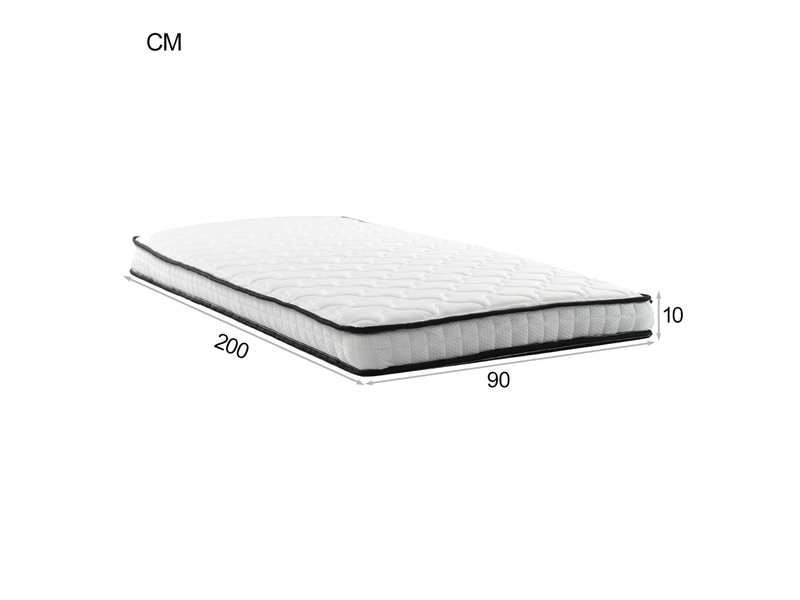  Matelas à ressorts tcqpz 90 x 200 cm épaisseur 10 cm h3 blanc  - Conforama C