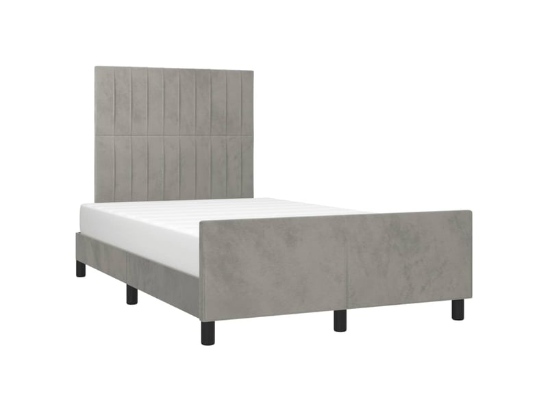  Lit double- lit adulte -  cadre de lit sans matelas gris clair 120x190 cm velours  - Conforama C