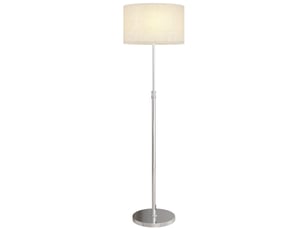 Lampadaire pour salon avec télécommande, hauteur réglable de 133 à 168 cm, argent