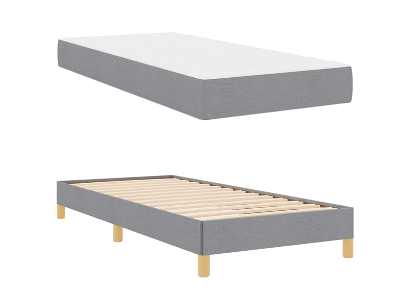  Lit simple- lit adulte -  lit à ressorts avec matelas gris clair 80 x 200 cm tissu  - Conforama D