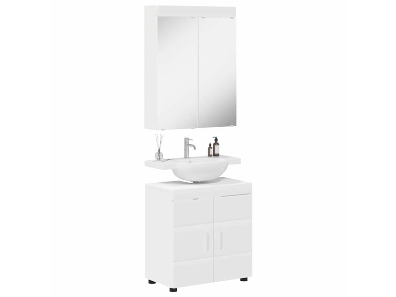 Ensemble de mobilier de salle de bain tulum 2 pièces blanc cf64715 - Conforama C