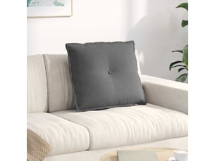 Coussin de dos, coussin de dossier gris foncé 60 x 50 cm tissu en microfibre cf54728
