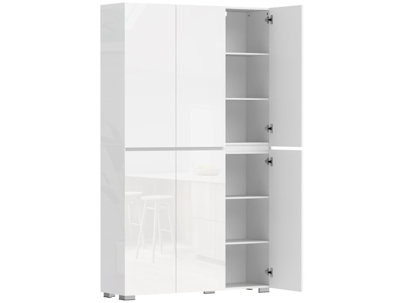  Buffet gumersindo rangement cuisine salon blanc laqué 6 portes 8 étagères  - Conforama D