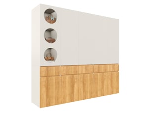Armoire 10 porte(s) battante  3 tiroir(s) MODFU  coloris bicolore largeur 225 cm