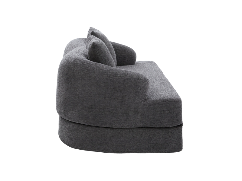 Canapé convertible, canapé-lit, en chenille, gris foncé, 2 en 1, pliable, mobilier pour espace de vie, pour salon et séjour - Conforama B