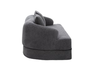 Canapé 2 places, avec couchage d'appoint, avec coussins, en tissu chenille, coloris gris foncé, l157 x p84 x h65 cm, pour salon