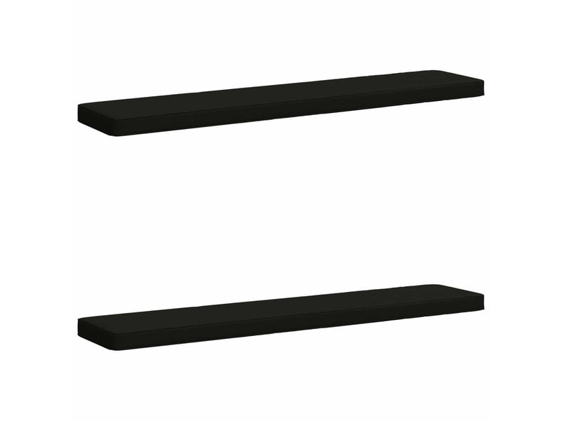 Lot de 2 coussins de banc, coussins d'assise vught 100 % polyester noir cf58508 - Conforama A