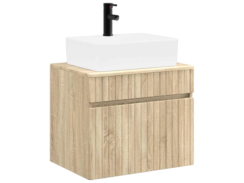  Ensemble de mobilier de salle de bain chêne sonoma cf64659  - Conforama A
