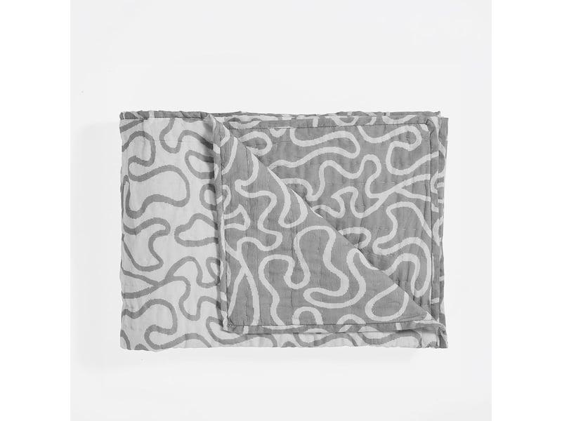  Plaid réversible en coton matelassé 190x135 double - gris  - Conforama A