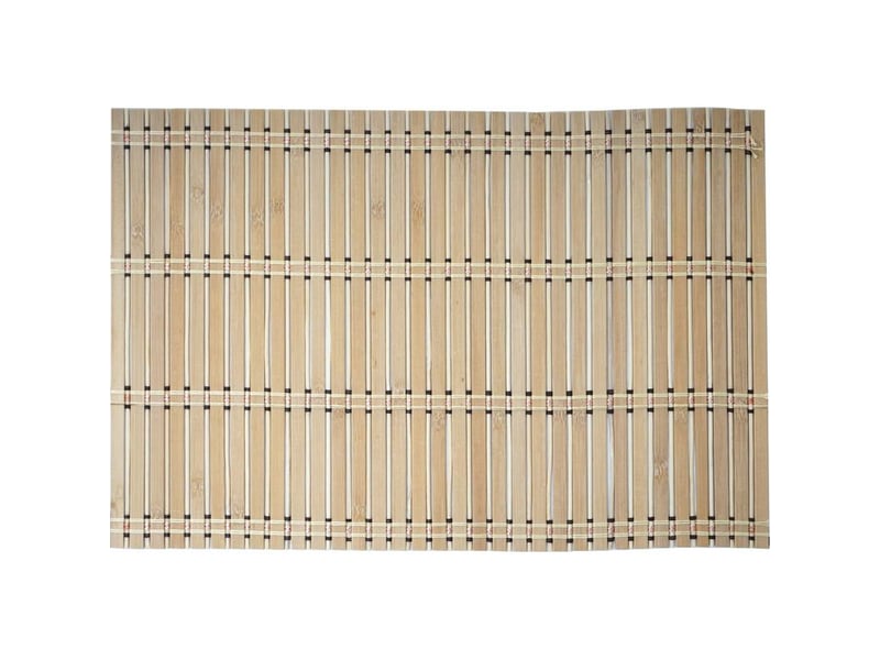  Set de table, ensemble 6 pièce hhg-925, napperons, bambou, lavable 45x30cm, marron clair  - Conforama C
