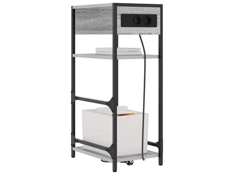  Table de chevet gris sonoma 40 x 27 x 76 cm bois d'ingénierie  - Conforama C