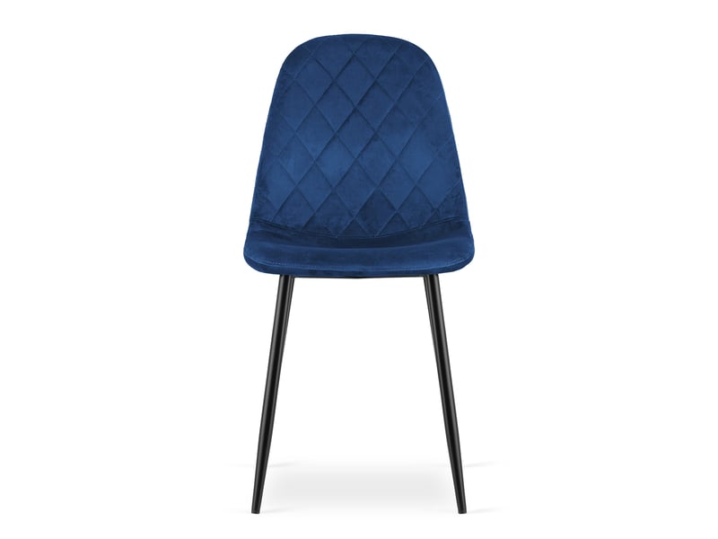 Family chaise asti - velours bleu marine x 4  - Conforama C