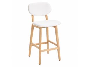 Tabourets de bar 91,5 cm – blanc – lot de 2 avec assise rembourrée et dossier ergonomique pour cuisine