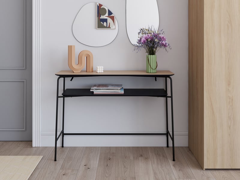 Console LOMOCO KYOTO coloris noir et bois - Conforama Y