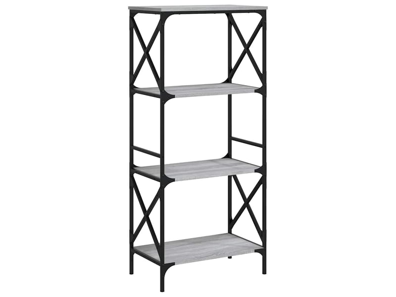  Bibliothèque à 4 niveaux, armoire à livres sonoma gris 59x35x132 cm  - Conforama A