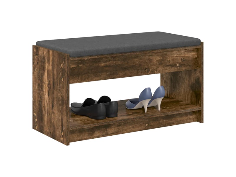  Banc d'entrée, banc interieur chêne fumé 83x38x45 cm  - Conforama C