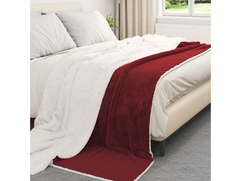 Plaid canapé bordeaux 220x240 cm 2.67 kg polaire - Conforama C