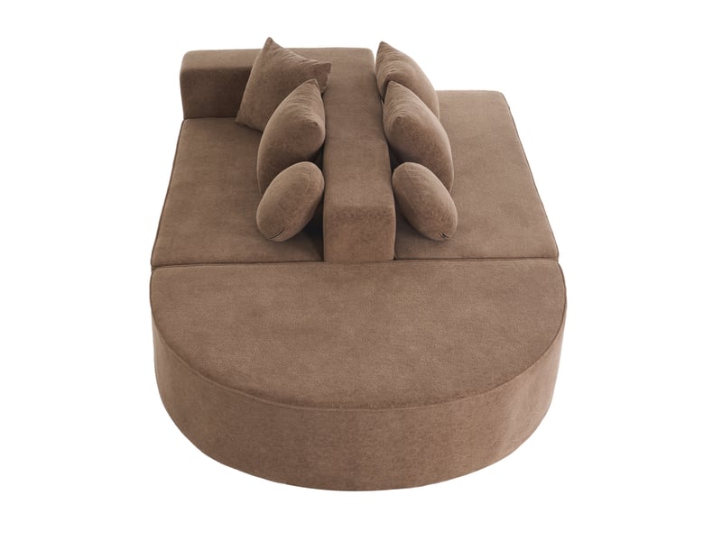  Canapé modulaire modenvie 5 places en chenille marron 263 x 171 x 66 cm  - Conforama A