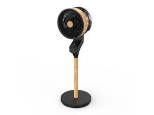 Ventilateur sur pied fabrilamp bizancio 50 w 3 vitesses noir et hêtre