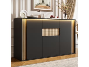 Buffet 3 porte(s)  1 tiroir(s)   - 140 cm coloris noir 