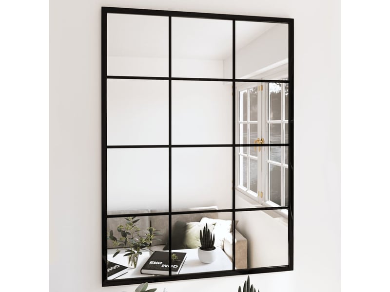  Lot de 2 miroirs muraux noir 80x60 cm métal cf62943  - Conforama B