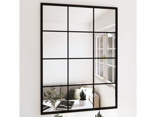 Miroir carré(e) à fixer coloris noir <strong></strong>  <strong></strong> - 80 cm x 60 cm