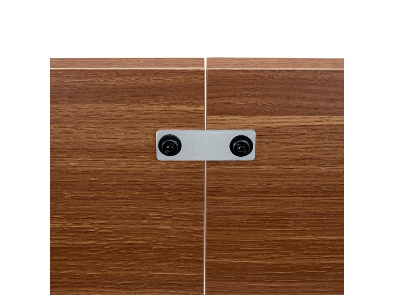 Table à manger rectangulaire, 160x90x76 cm, pour 4, salle à manger, plateau mdf, piètement métal, coloris noir et noyer - Conforama E