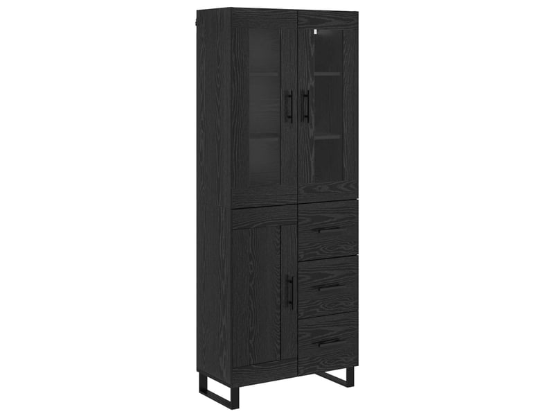  Buffet - haut armoire 2 pc chêne noir 69,5 x 34 x 180 cm  - Conforama A