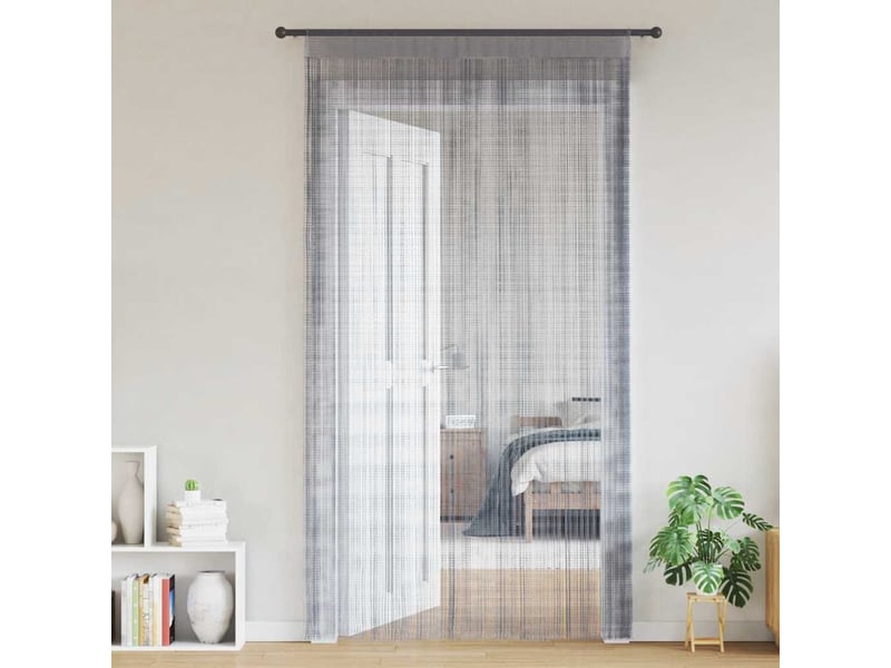  Lot de 2 rideaux en fils, rideau de porte 140 x 250 cm gris clair cf43845  - Conforama B