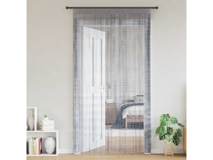 Lot de 2 rideaux en fils, rideau de porte 140 x 250 cm gris clair cf43845